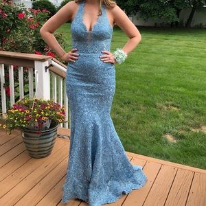 Sherri Hill Blue Prom Dress